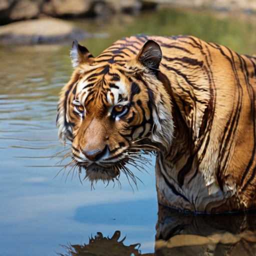 Leonardo_Diffusion_XL_Tiger_looking_at_its_own_reflection_in_t_1