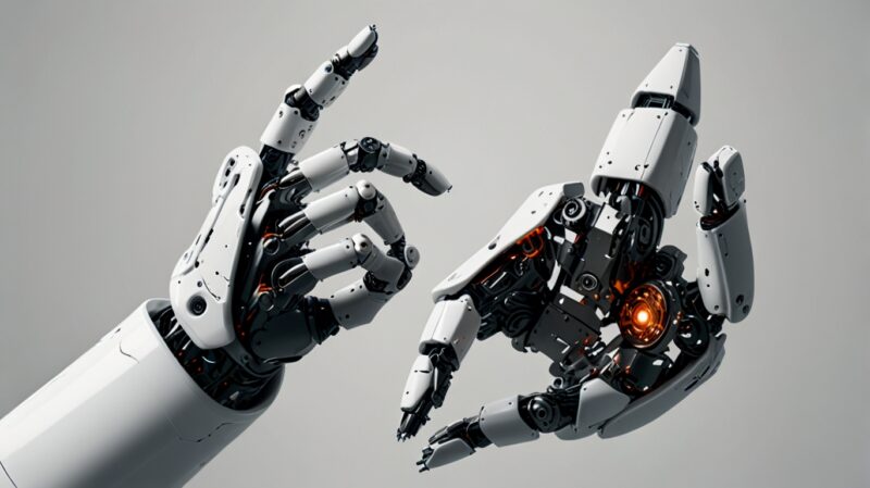 Leonardo_Lightning_XL_A_robots_left_hand_and_a_mans_right_hand_0